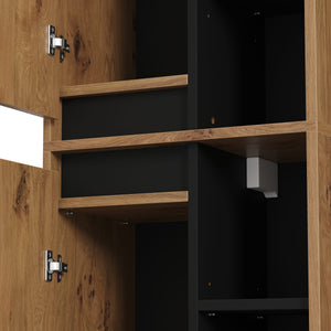 Badezimmerschrank VODA 50 x 33 x 170 cm braun/schwarz