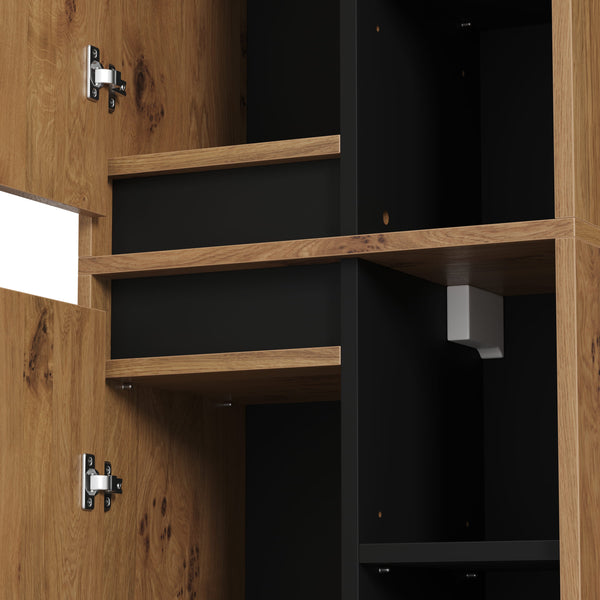 Badezimmerschrank VODA 50 x 33 x 170 cm braun/schwarz
