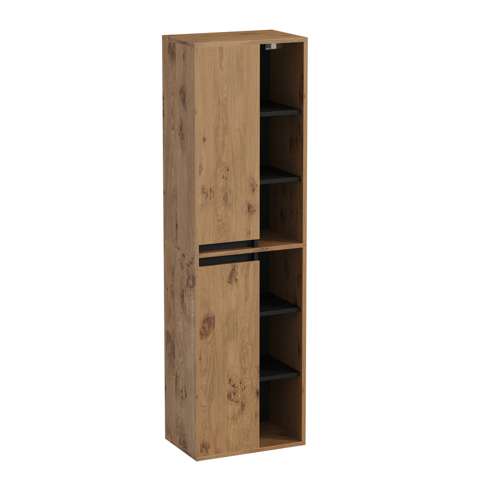 Badezimmerschrank VODA 50 x 33 x 170 cm braun/schwarz