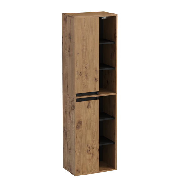 Badezimmerschrank VODA 50 x 33 x 170 cm braun/schwarz