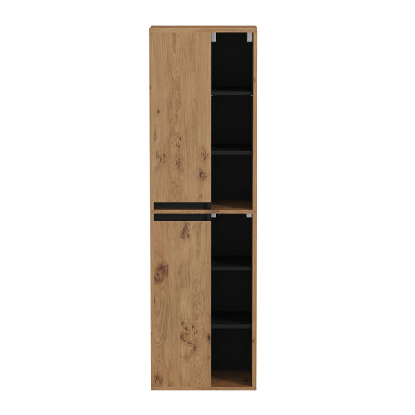 Badezimmerschrank VODA 50 x 33 x 170 cm braun/schwarz