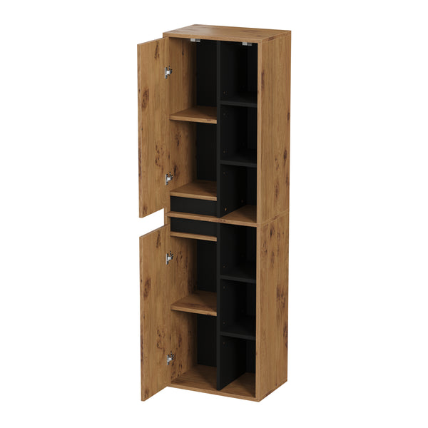 Badezimmerschrank VODA 50 x 33 x 170 cm braun/schwarz