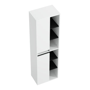 Badezimmerschrank VODA 50 x 33 x 170 cm weiss/schwarz