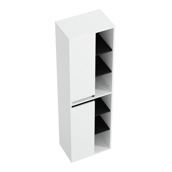 Badezimmerschrank VODA 50 x 33 x 170 cm weiss/schwarz