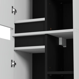 Badezimmerschrank VODA 50 x 33 x 170 cm weiss/schwarz