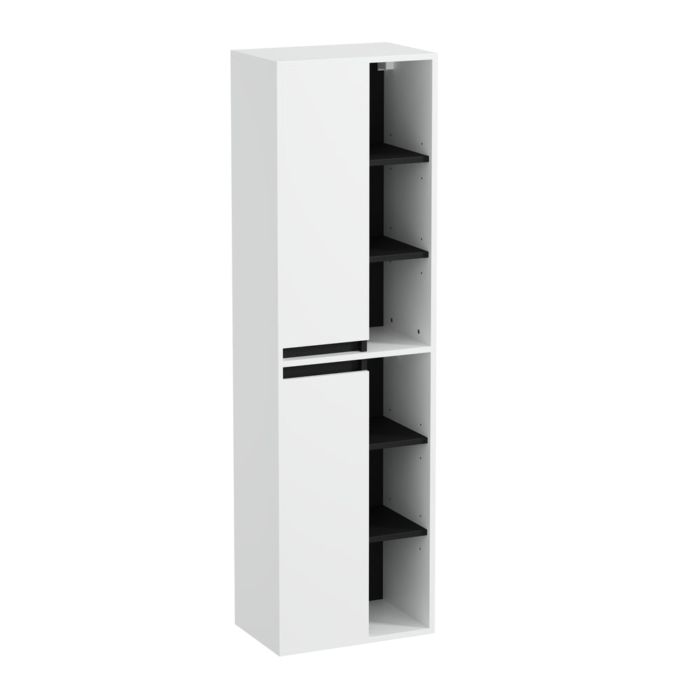 Badezimmerschrank VODA 50 x 33 x 170 cm weiss/schwarz