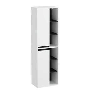 Badezimmerschrank VODA 50 x 33 x 170 cm weiss/schwarz