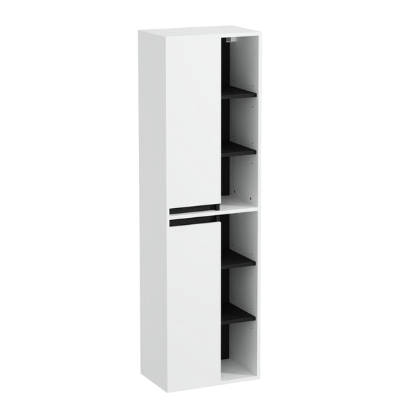 Badezimmerschrank VODA 50 x 33 x 170 cm weiss/schwarz