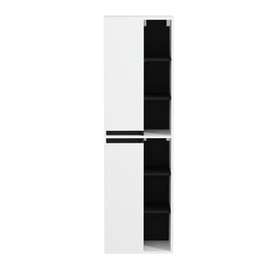 Badezimmerschrank VODA 50 x 33 x 170 cm weiss/schwarz