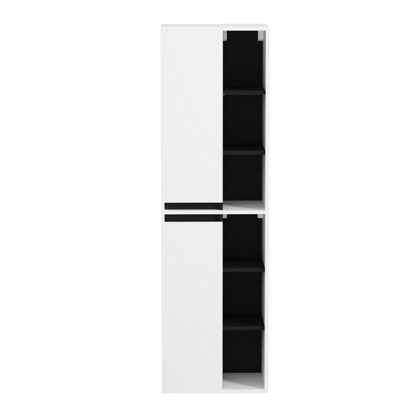 Badezimmerschrank VODA 50 x 33 x 170 cm weiss/schwarz