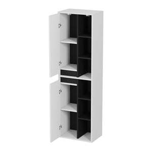 Badezimmerschrank VODA 50 x 33 x 170 cm weiss/schwarz
