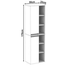 Badezimmerschrank VODA 50 x 33 x 170 cm weiss/schwarz