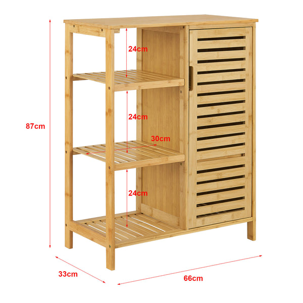 Mobiletto da bagno in bambù Vetlanda 87x66x33 cm 