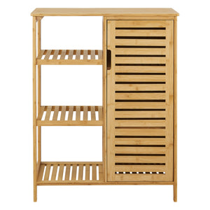 Mobiletto da bagno in bambù Vetlanda 87x66x33 cm 