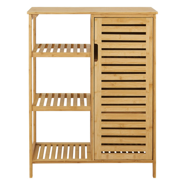 Mobiletto da bagno in bambù Vetlanda 87x66x33 cm 