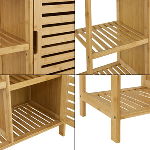 Mobiletto da bagno in bambù Vetlanda 87x66x33 cm 