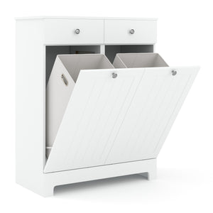 Wäscheschrank mit 2 Fächer FONTANA 78 x 38 x 89 cm weiss