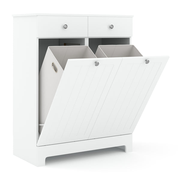 Wäscheschrank mit 2 Fächer FONTANA 78 x 38 x 89 cm weiss