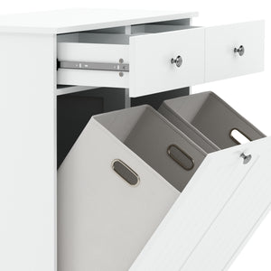 Wäscheschrank mit 2 Fächer FONTANA 78 x 38 x 89 cm weiss