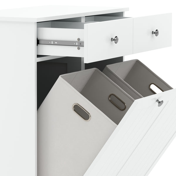 Wäscheschrank mit 2 Fächer FONTANA 78 x 38 x 89 cm weiss