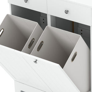 Wäscheschrank mit 2 Fächer FONTANA 78 x 38 x 89 cm weiss