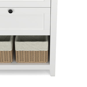 Badezimmerschrank mit 2 Körben 60 x 30 x 80 cm weiss
