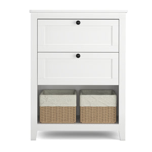 Badezimmerschrank mit 2 Körben 60 x 30 x 80 cm weiss