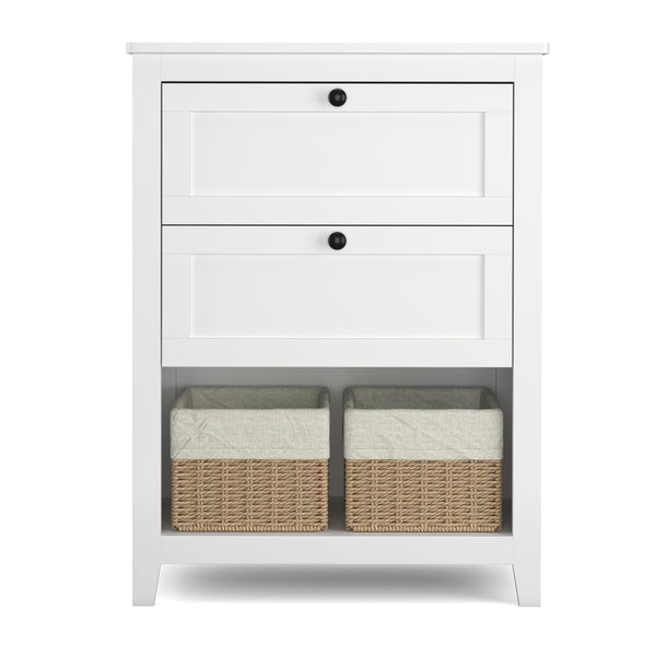 Badezimmerschrank mit 2 Körben 60 x 30 x 80 cm weiss