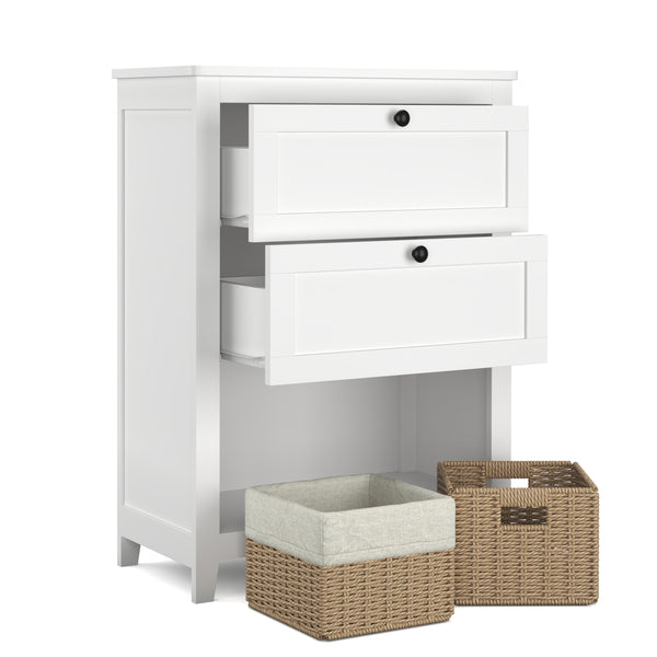 Badezimmerschrank mit 2 Körben 60 x 30 x 80 cm weiss