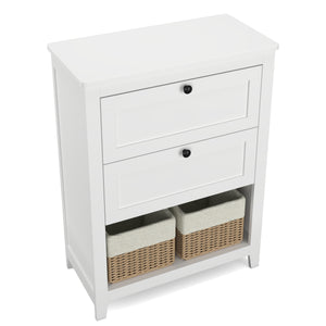 Badezimmerschrank mit 2 Körben 60 x 30 x 80 cm weiss