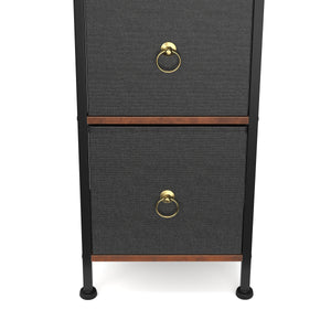 Badezimmerregal mit 3 Stoffschubladen 30 x 141 cm braun/schwarz