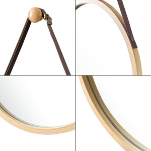 Specchio da parete in bambù Bykle rotondo 38cm