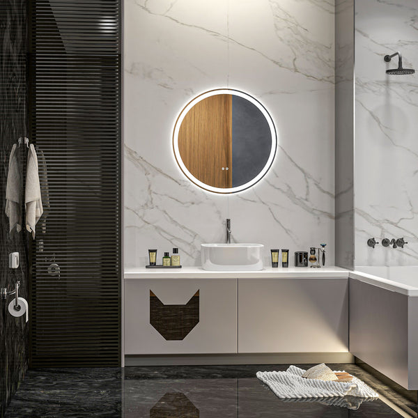 Badezimmerspiegel Badspiegel mit LED-Beleuchtung Ø60cm