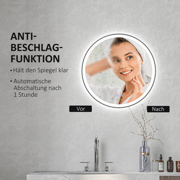 Badezimmerspiegel Badspiegel mit LED-Beleuchtung Ø60cm
