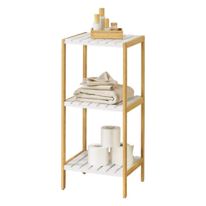 Étagère de salle de bain Balsfjord à 3 niveaux, 33 x 34 x 80 cm, en bambou