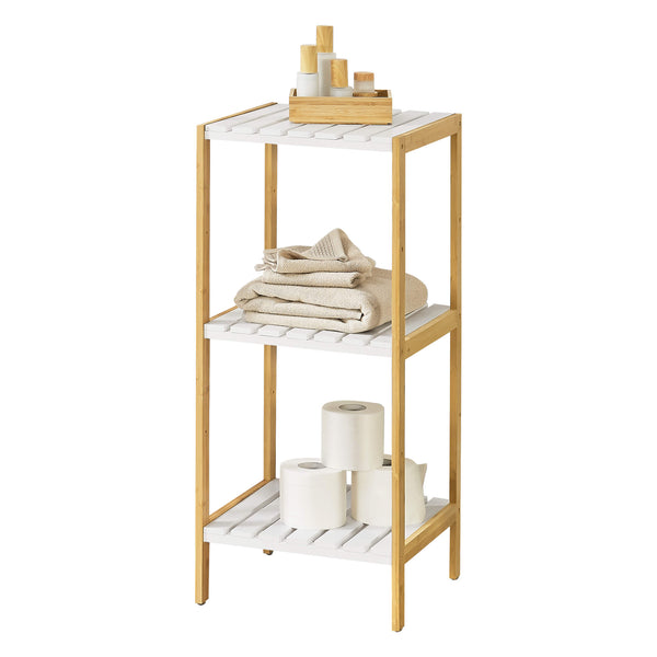 Étagère de salle de bain Balsfjord à 3 niveaux, 33 x 34 x 80 cm, en bambou