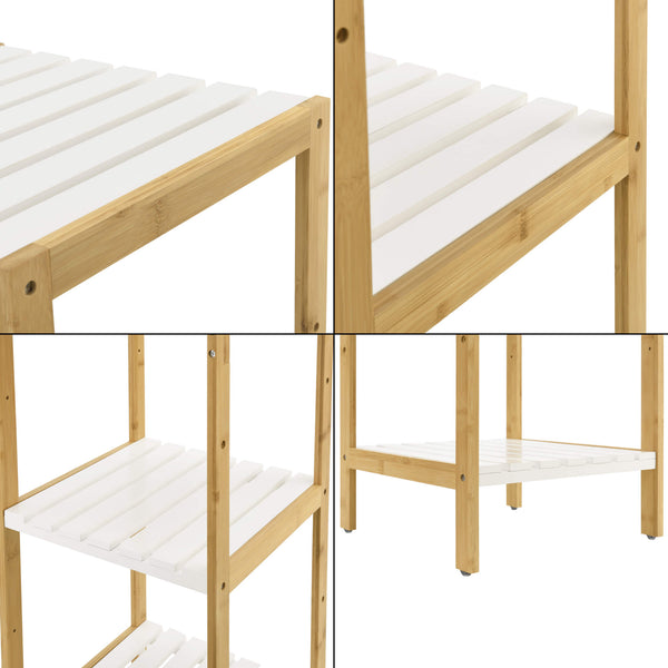 Étagère de salle de bain Balsfjord à 4 niveaux, 33 x 34 x 110 cm, en bambou 