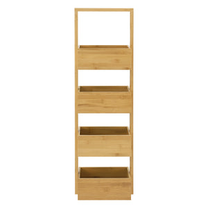 Mensola da bagno Bardu con 4 scomparti portaoggetti, 28x16x88cm, bambù 