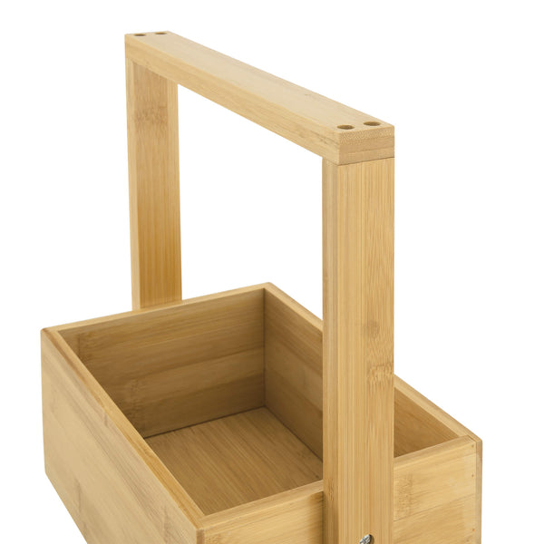 Mensola da bagno Bardu con 4 scomparti portaoggetti, 28x16x88cm, bambù 