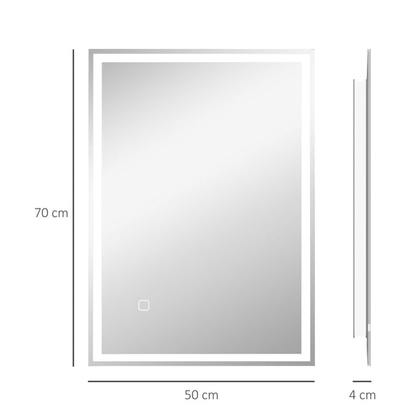 Badspiegel Badezimmerspiegel mit LED-Leuchte 80x60cm