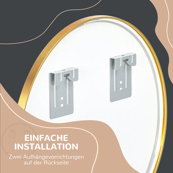 Badspiegel Badezimmerspiegel mit LED-Leuchte Ø50cm