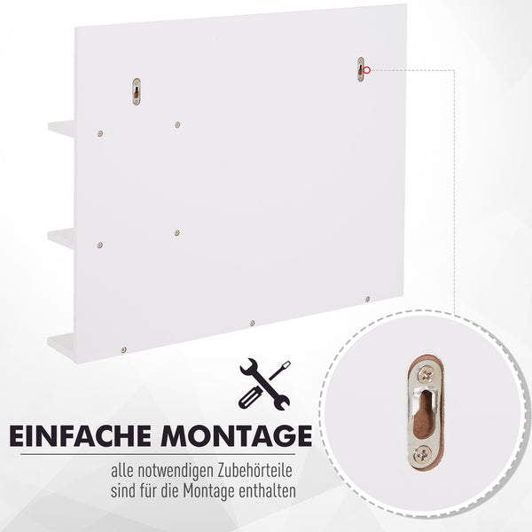 Badspiegel mit 3 Ablagen Wandspiegel Spiegelregal 60x10x48cm