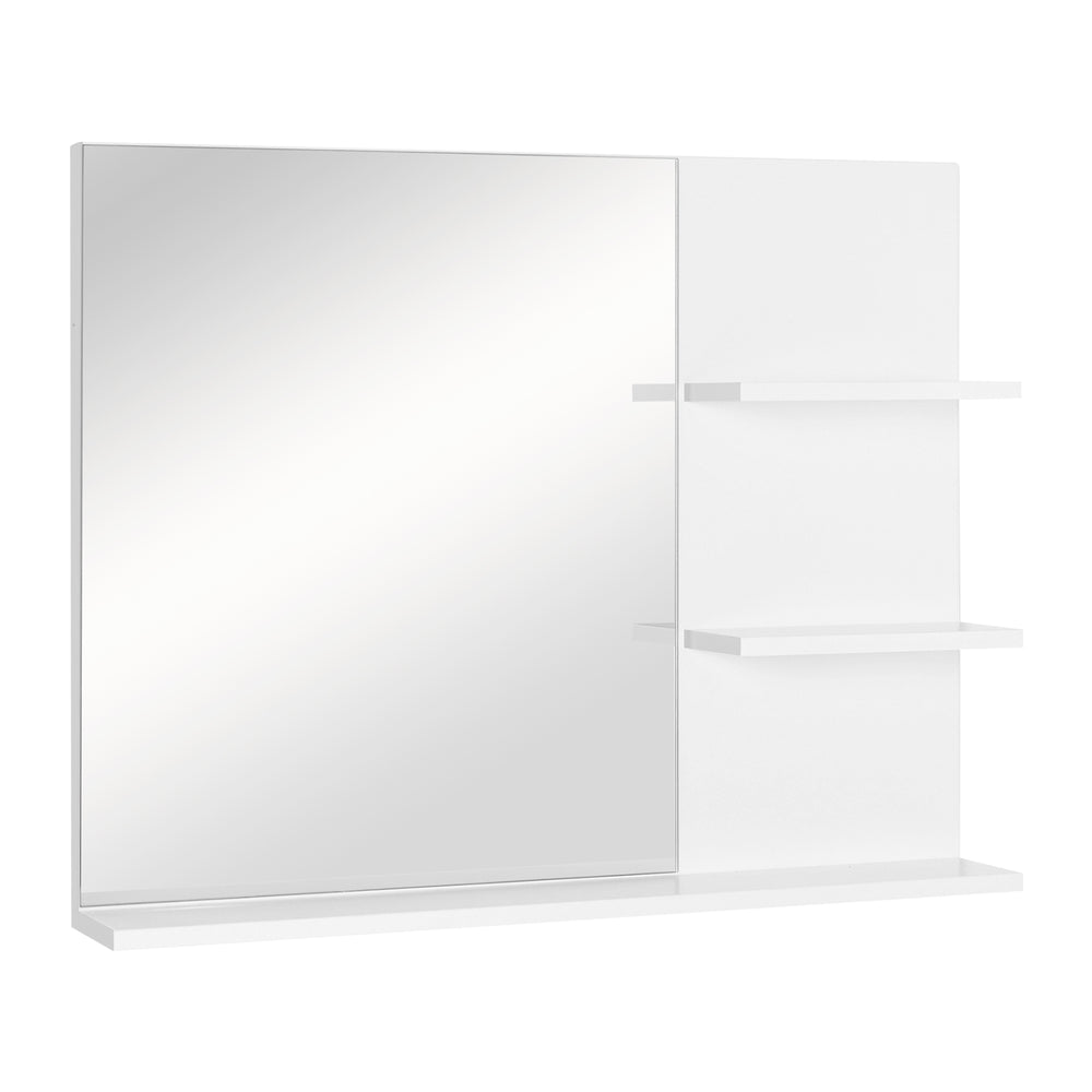 Bathroom mirror with 3 shelves, wall mirror, mirror shelf, 60x10x48cm