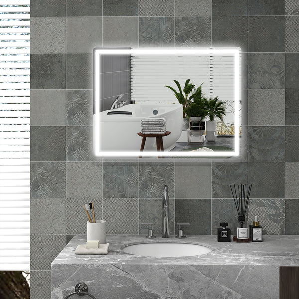 Badspiegel mit Beleuchtung LED 80x60cm Touchschalter