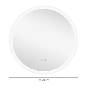 Badspiegel mit Beleuchtung Ø70cm Wandspiegel LED