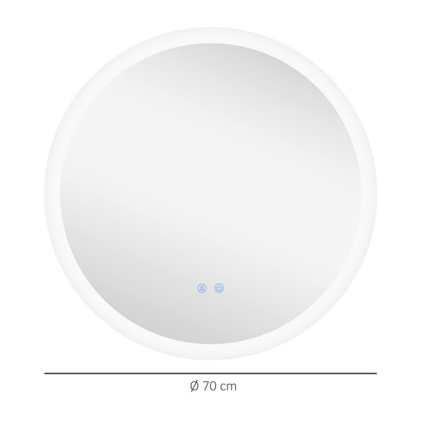 Badspiegel mit Beleuchtung Ø70cm Wandspiegel LED