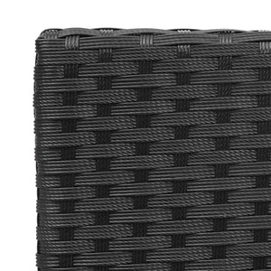 Balkon Sitzgruppe Poly-Rattan 7tlg. Garnitur-Lounge schwarz Kissen creme