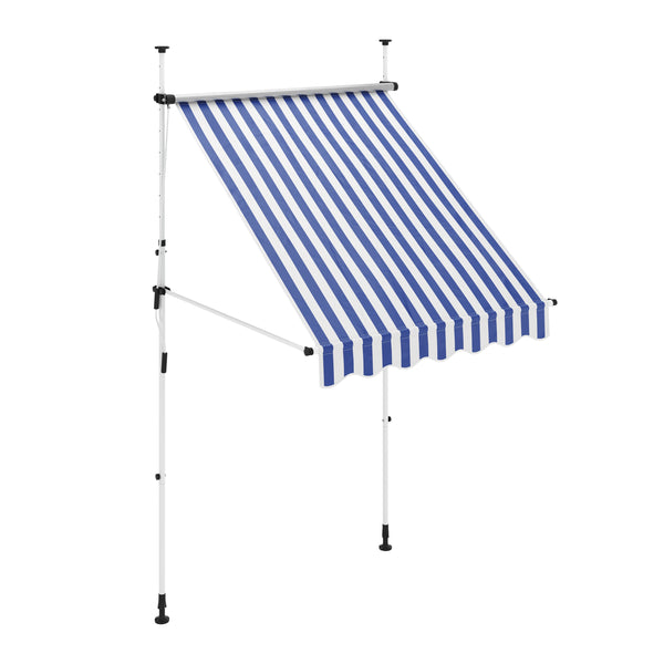Balkonmarkise 150 x 150 cm blau/weiss