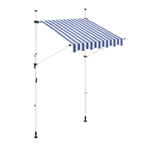 Balkonmarkise 150 x 150 cm blau/weiss