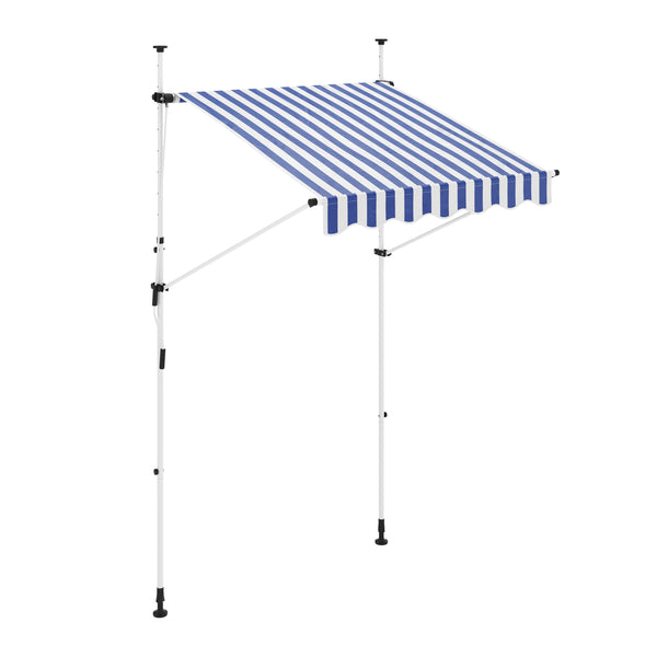 Balkonmarkise 150 x 150 cm blau/weiss
